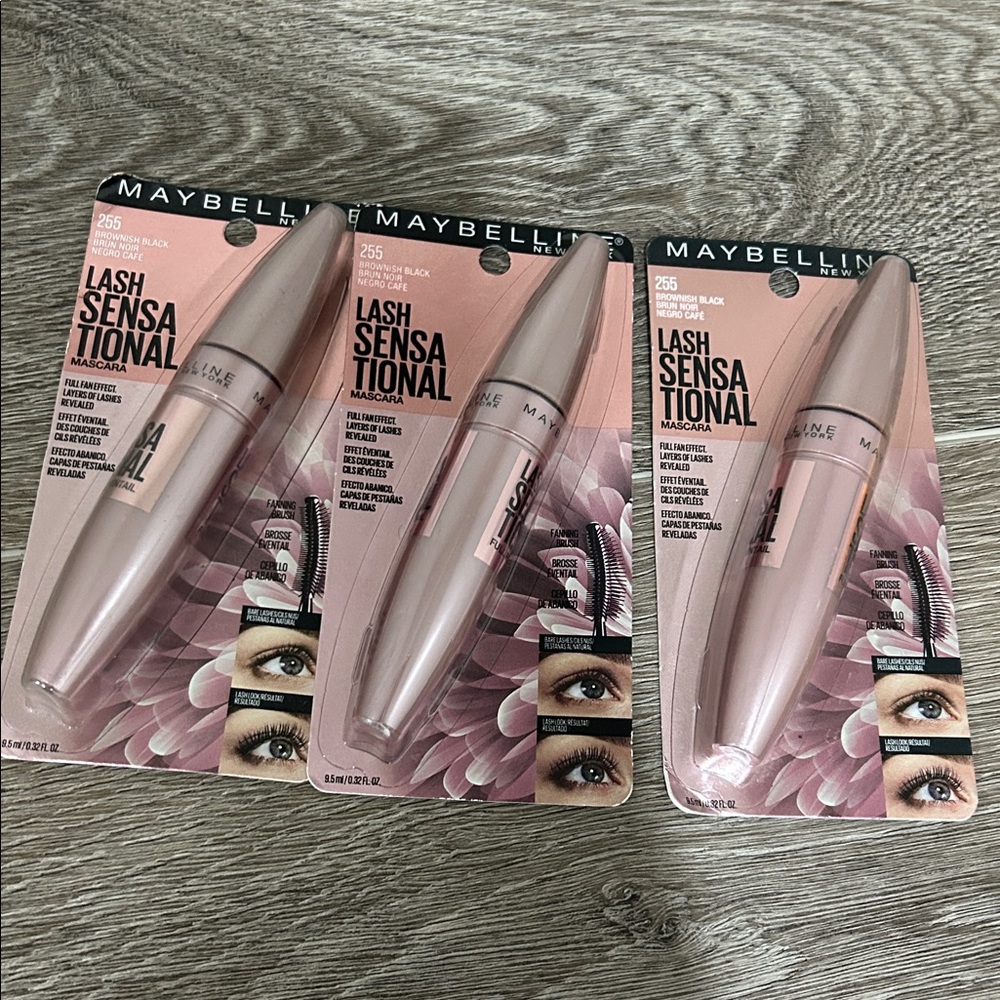 3X Maybelline Lash Sensational Full Fan Effect Mascara #255 ( FIRM PRICE)